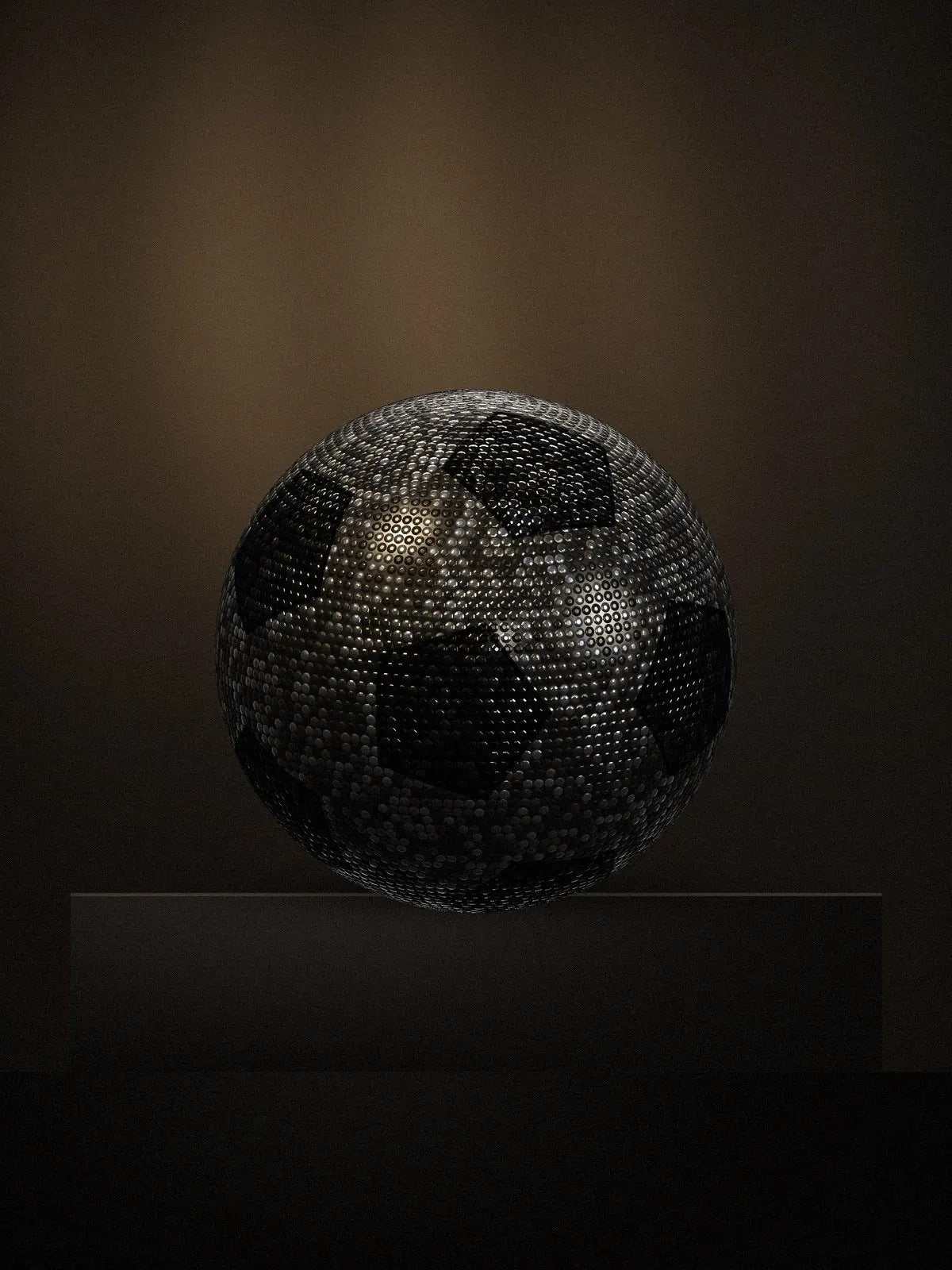 Blizazz rhinestone soccer ball, Gold Edition, full-size display piece